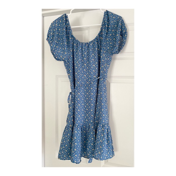 AE Puff Sleeve Wrap Front Mini Dress - Picture 3 of 7